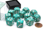Gamers Guild AZ Chessex CHX27603 - Chessex 16mm Marble Oxi-Copper/White Chessex