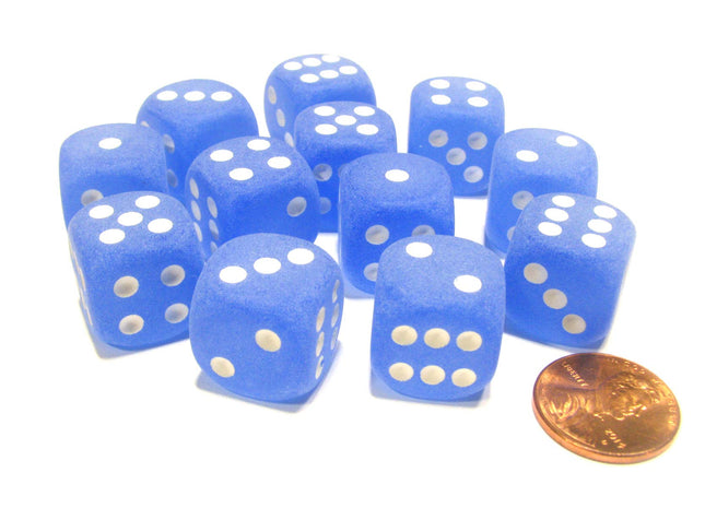 Gamers Guild AZ Chessex CHX27606 - Chessex 16mm Blue/White Frosted Chessex