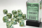 Gamers Guild AZ Chessex CHX27609 - Chessex 16mm Set of 12 D6 Marble Green/Dark Green Chessex