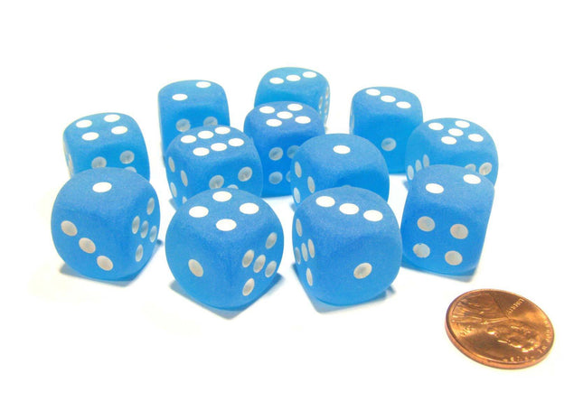 Gamers Guild AZ Chessex CHX27616 - Chessex 16mm Blue/White Frosted Caribbean Chessex