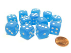 Gamers Guild AZ Chessex CHX27616 - Chessex 16mm Blue/White Frosted Caribbean Chessex