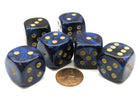 Gamers Guild AZ Chessex CHX27627 - Chessex 16mm Royal Blue / Gold Scarab Chessex