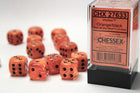 Gamers Guild AZ Chessex CHX27633 - Chessex 16mm Set of 12 D6 Vortex Orange/Black Chessex
