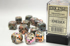 Gamers Guild AZ Chessex CHX27641 - Chessex 16mm Set of 12 D6 Festive Vibrant/Brown Chessex