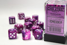 Gamers Guild AZ Chessex CHX27657 - Chessex 16mm Set of 12 D6 Festive Violet/White Chessex