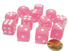 Gamers Guild AZ Chessex CHX27664 - Chessex 16mm Pink/White Frosted Chessex