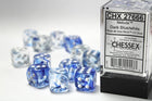 Gamers Guild AZ Chessex CHX27666 - Chessex 16mm Set of 12 D6 Nebula Dark Blue/White Chessex