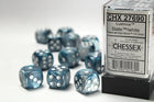 Gamers Guild AZ Chessex CHX27690 - Chessex 16mm Set of 12 D6 Lustrous Slate/White Chessex