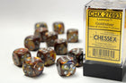 Gamers Guild AZ Chessex CHX27693 - Chessex 16mm Set of 12 D6 Lustrous Gold/Silver Chessex