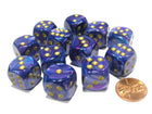 Gamers Guild AZ Chessex CHX27697 - Chessex 16mm Purple / Gold Lustrous Chessex