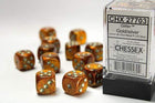 Gamers Guild AZ Chessex CHX27703 - Chessex 16mm  Block Glitter Gold / Silver Chessex