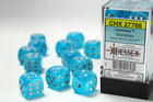 Gamers Guild AZ Chessex CHX27766 - Chessex 16mm Set of 12 D6 Luminary Sky/Silver Chessex