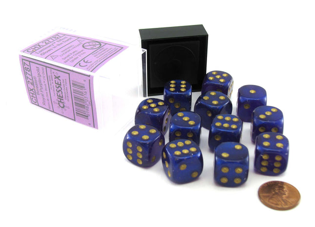 Gamers Guild AZ Chessex CHX27777 - Chessex 16mm Borealis Purple White Luminary Chessex