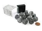 Gamers Guild AZ Chessex CHX27778 - Chessex 16mm D6 Borealis Lt Smoke Silver Luminary Chessex