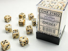 Gamers Guild AZ Chessex CHX27802 -  Chessex 12mm D6 Ivory/Black Marble Chessex