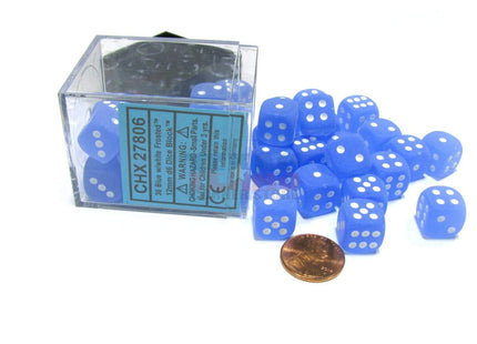 Gamers Guild AZ Chessex CHX27806 - Chessex 12mm Blue / White Frosted Chessex