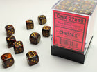 Gamers Guild AZ Chessex CHX27819 -  Chessex 12mm D6 Blue Blood/Gold Scarab Chessex