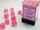 Gamers Guild AZ Chessex CHX27864 -  Chessex 12mm D6 Pink/White Frosted Chessex