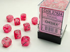 Gamers Guild AZ Chessex CHX27924 -  Chessex 12mm D6 Pink/Silver Ghostly Glow Chessex