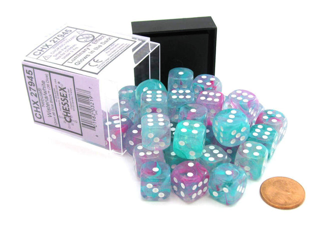 Gamers Guild AZ Chessex CHX27945 - Chessex 12mm Nebula Wisteria White Luminary Chessex
