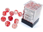Gamers Guild AZ Chessex CHX27954 - Chessex 12mm Nebula Red Silver Luminary Chessex