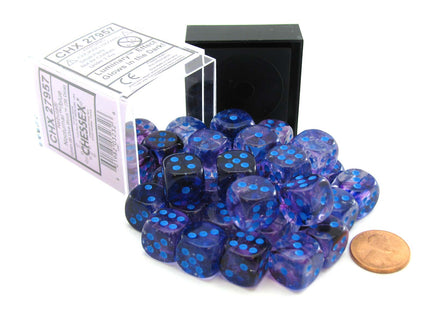 Gamers Guild AZ Chessex CHX27957 - Chessex 12mm Nebula Nocturnal Blue Luminary Chessex