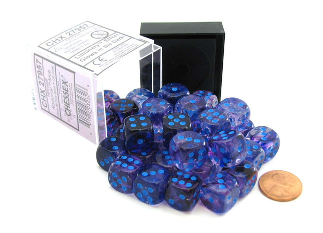 Gamers Guild AZ Chessex CHX27957 - Chessex 12mm Nebula Nocturnal Blue Luminary Chessex