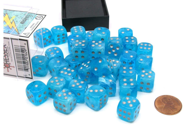 Gamers Guild AZ Chessex CHX27966 – Chessex 12mm Block Luminary Sky/Silver Chessex