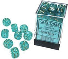 Gamers Guild AZ Chessex CHX27985 - Chessex 12mm D6 Borealis Teal Gold Luminary Chessex