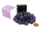 Gamers Guild AZ Chessex CHX27987 - Chessex 12mm D6 Borealis Royal Purple Gold Luminary Chessex