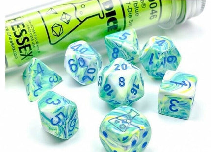 Gamers Guild AZ Chessex CHX30046 Chessex Lab Dice: 30047 Festive Garden/Blue Chessex