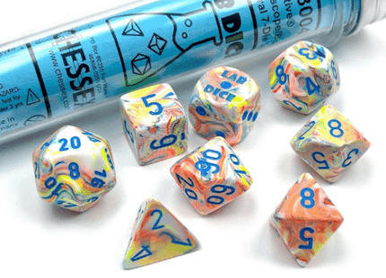 Gamers Guild AZ Chessex CHX30047 Chessex Lab Dice: 30047 Festive Kaleidoscope/Blue Chessex