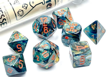 Gamers Guild AZ Chessex CHX30049 Chessex Lab Dice: Lustrous Alpestris/orange Polyhedral Chessex