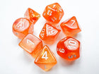 Gamers Guild AZ Chessex CHX30052 Chessex Lab Dice: Borealis Blood Orange/white Luminary Chessex