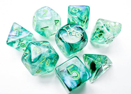 Gamers Guild AZ Chessex CHX30054 Chessex Lab Dice: Borealis Kelp/light green Luminary Chessex