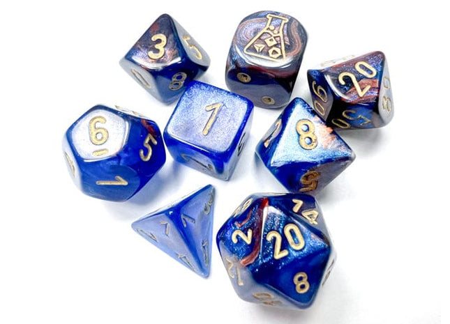 Gamers Guild AZ Chessex CHX30055 Chessex Lab Dice: Lustrous Azurite/gold Chessex