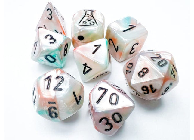 Gamers Guild AZ Chessex CHX30056 Chessex Lab Dice: Lustrous Sea Shell/black Chessex