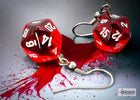 Gamers Guild AZ Chessex CHX54201 - Hook Earrings Translucent Red Mini-Poly d20 Pair Chessex