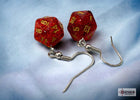 Gamers Guild AZ Chessex CHX54208 - Hook Earrings Glitter Ruby Mini-Poly d20 Pair Chessex