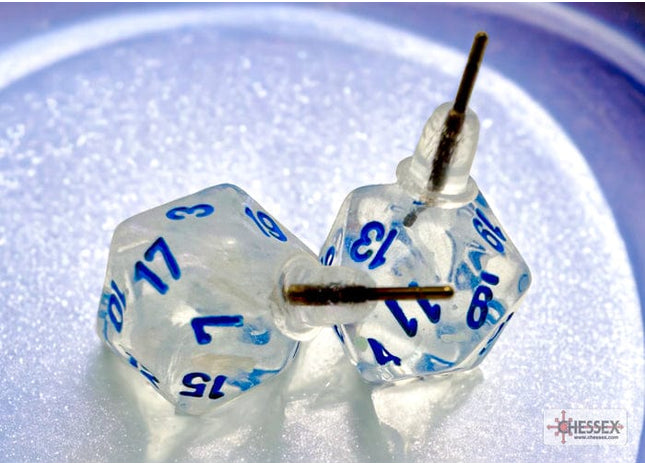 Gamers Guild AZ Chessex CHX54511 - Stud Earrings Borealis Icicle Mini-Poly d20 Pair Chessex