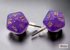 Gamers Guild AZ Chessex CHX54512 - Stud Earrings Borealis Royal Purple Mini-Poly d20 Pair Chessex