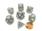 Gamers Guild AZ Chessex CHXLE431 - Chessex 7 Die Set Smoke / White Frosted Chessex