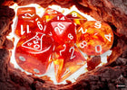 Gamers Guild AZ Chessex Nebula Molten/white Luminary Polyhedral 7-Dice Set (with bonus die) Chessex