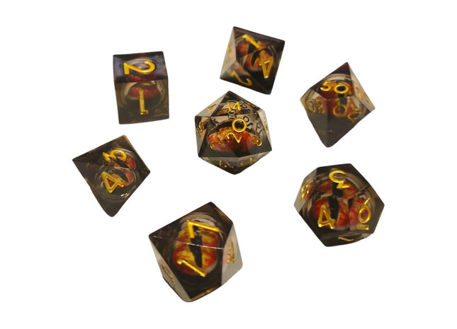 Gamers Guild AZ Chronicle RPG Accessories 7 Dice Set: ICU Liquid Core - Crimson ACD Distribution