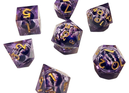 Gamers Guild AZ Chronicle RPG Accessories 7 Dice Set: ICU Liquid Core - Purple ACD Distribution