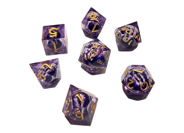 Gamers Guild AZ Chronicle RPG Accessories 7 Dice Set: ICU Liquid Core - Purple ACD Distribution
