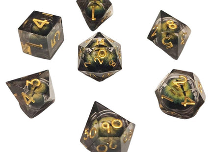 Gamers Guild AZ Chronicle RPG Accessories 7 Dice Set: "ICU" Liquid Core - Sickly Green ACD Distribution