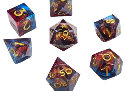 Gamers Guild AZ Chronicle RPG Accessories 7 Dice Set: Neblua Liquid Core - Red Blue ACD Distribution