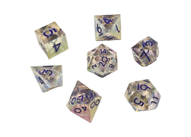 Gamers Guild AZ Chronicle RPG Accessories 7 Dice Set: Sparkle Liquid Core - Icy ACD Distribution