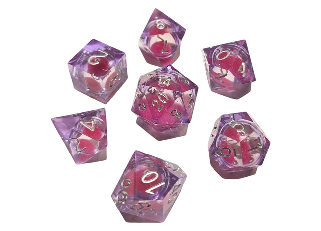 Gamers Guild AZ Chronicle RPG Accessories 7 Dice Set: Sparkle Liquid Core - Magenta ACD Distribution
